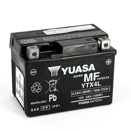 Batterie YTX4l SLA - AGM - Sans Entretien - Prête à l'emploi.