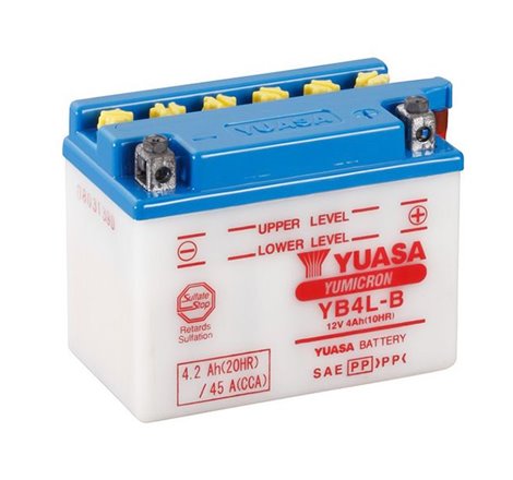 Batterie YB4L-B Conventionnelle Avec Entretien- Livrée Avec Pack Acide