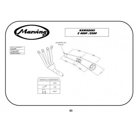 Ligne d'échappement MARVING - Silencieux + collecteur - Homologué / Z400F - Z550F