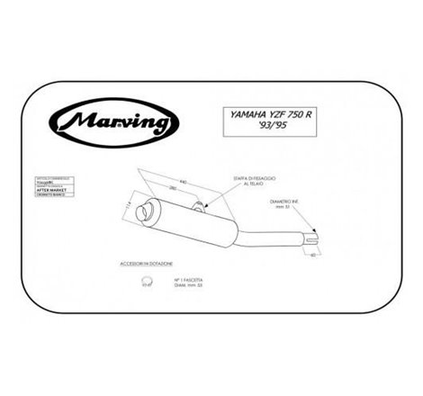 Silencieux Rond YZF 750 R 1993/1995 Ø114 Chromé Homologué