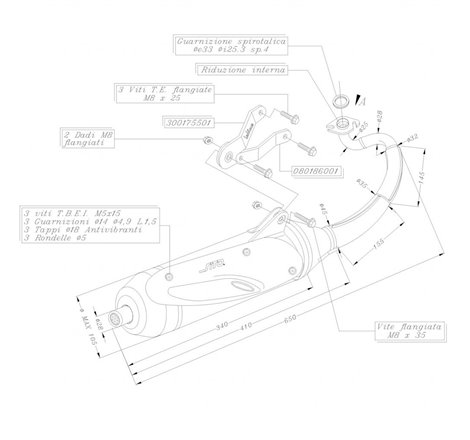 Ligne Complète SITO AEROX 50 KAT liquid cooled - Homologué