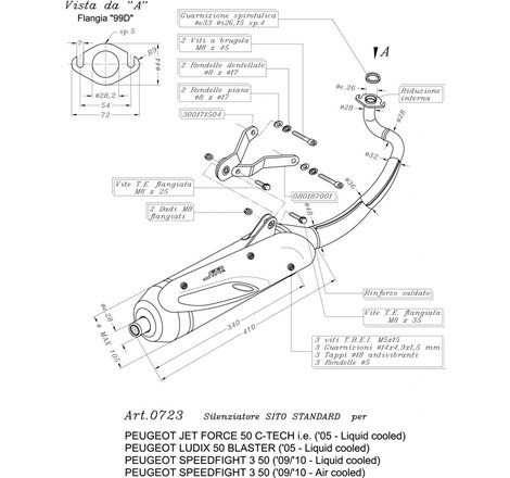 Ligne Complète SITO JET FORCE C-TECH 50 injection liquid cooled - Homologué