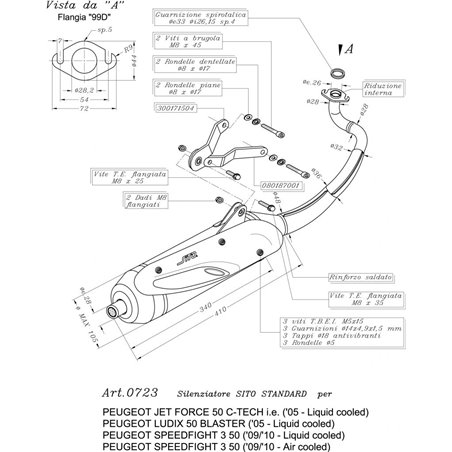 Ligne Complète SITO JET FORCE C-TECH 50 injection liquid cooled - Homologué