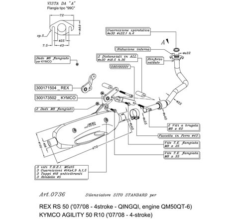 Ligne Complète SITO 139QMB engine 4 stroke - Non Homologué