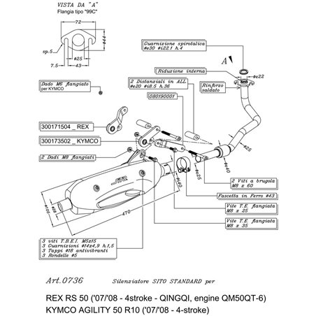 Ligne Complète SITO 139QMB engine 4 stroke - Non Homologué