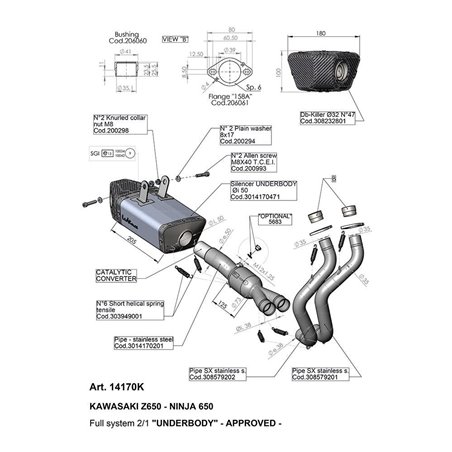 Ligne Complète  UNDERBODY NINJA 650 - Homologué