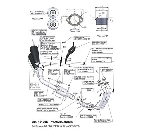 Ligne Complète  GP DUALS XSR 700 - Homologué