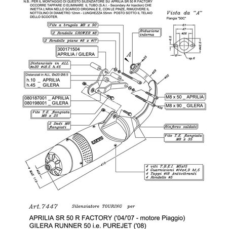 Ligne Complète  TOURING SR 50 R FACTORY Piaggio engine - Homologué