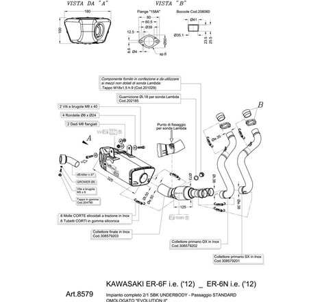 Ligne Complète  UNDERBODY ER-6N/F/NINJA 650R - Homologué