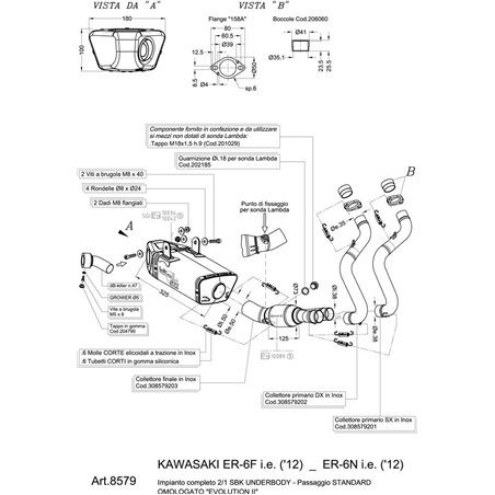 Ligne Complète  UNDERBODY ER-6N/F/NINJA 650R - Homologué