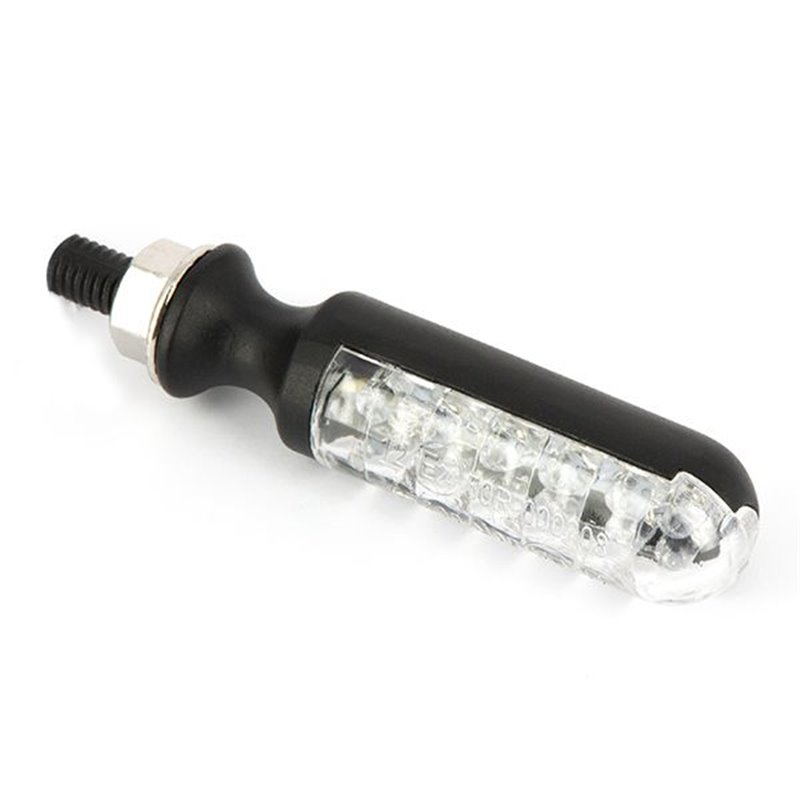 Paire de mini clignotants LED Cylindrique  - noir