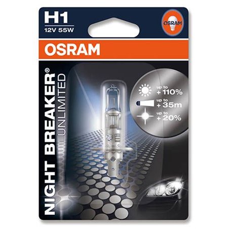 Ampoule H1 Night Breaker - 12V 55W P14.5s - Blister 1 ampoule