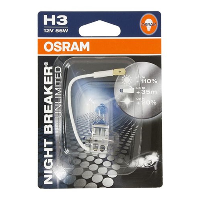 Ampoule H3 Night Breaker - 12V 55W Pk22s - Blister 1 ampoule