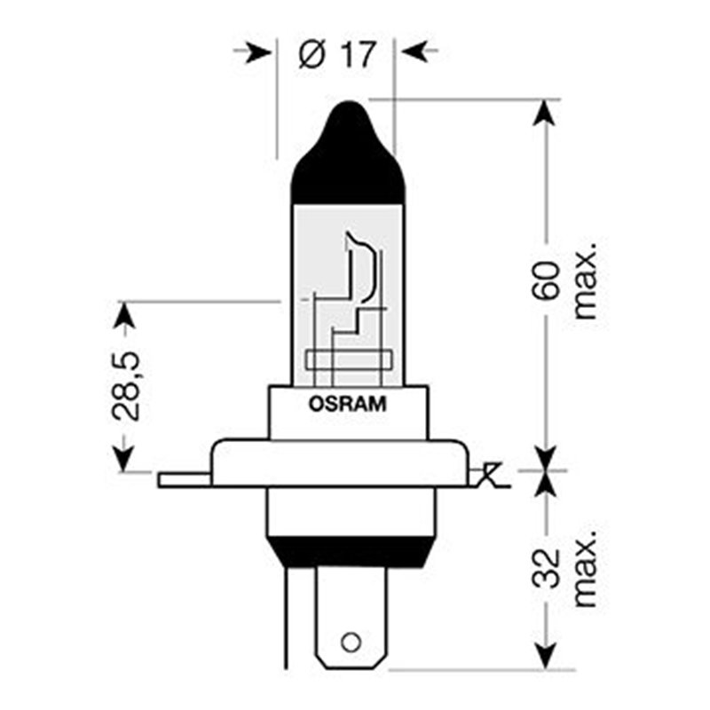 Ampoule H4 Night Breaker - 12V 60/55W P43t - Blister 1 ampoule