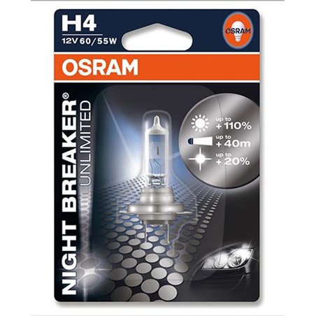 Ampoule H4 Night Breaker - 12V 60/55W P43t - Blister 1 ampoule