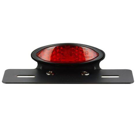 Kit Feu Arriere Ovale Led avec Cabochon Rouge et Support de Plaque 