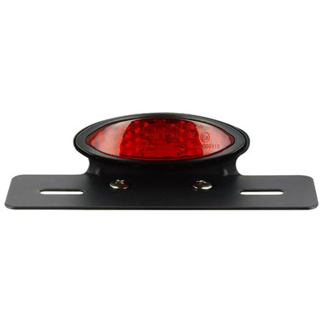 Kit Feu Arriere Ovale Led avec Cabochon Rouge et Support de Plaque 