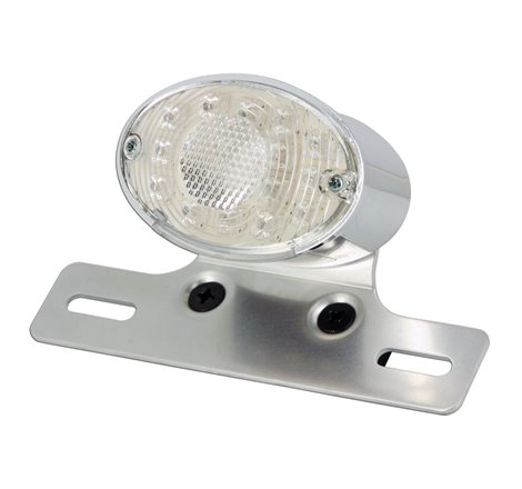 Feu Arrière LED Chromé + Support de Plaque