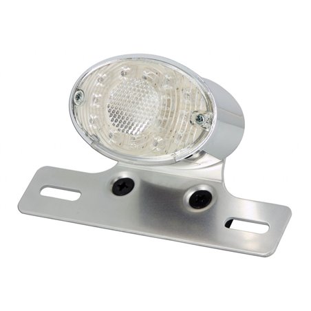 Feu Arrière LED Chromé + Support de Plaque