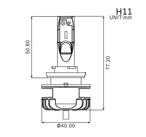 Ampoule H11 LED + Ballast - 16W/2200 Lumens (Code)