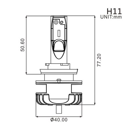 Ampoule H11 LED + Ballast - 16W/2200 Lumens (Code)