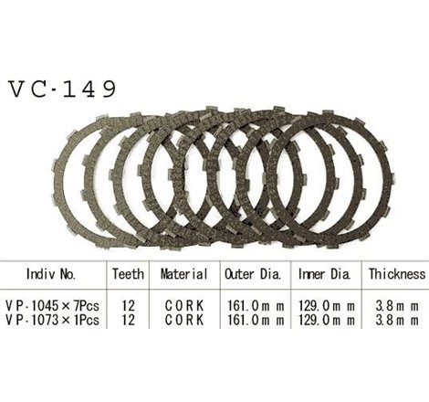 Kit Disques d'Embrayage Garnis Cb900 Bol D'Or 1978/1985