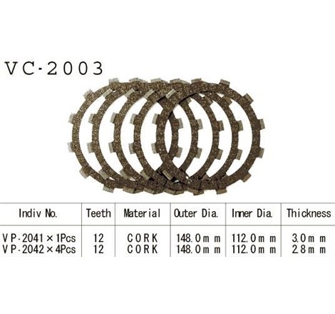 Kit Disques d'Embrayage Garnis Xv 125 Virago 1997/2000