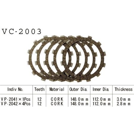 Kit Disques d'Embrayage Garnis Xv 125 Virago 1997/2000