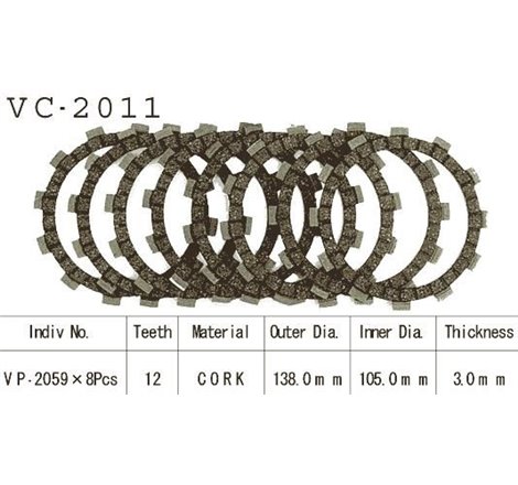 Kit Disques d'Embrayage Garnis Cross Yz 125 1993/2007