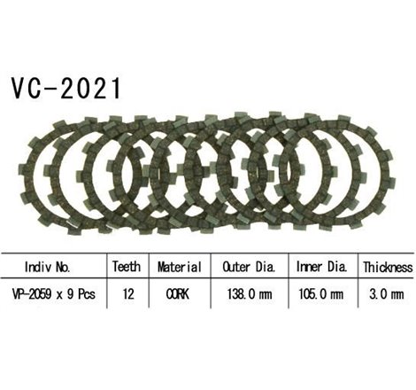 Kit Disques d'Embrayage Garnis Cross Yz/Wr 250 F 2001/2003