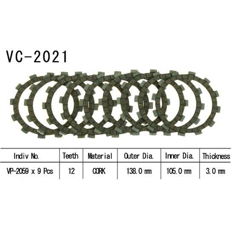 Kit Disques d'Embrayage Garnis Cross Yz/Wr 250 F 2001/2003