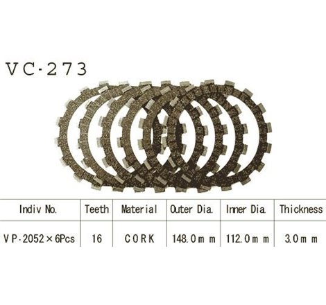 Kit Disques d'Embrayage Garnis Yz 250 J/K/L 1982/1984