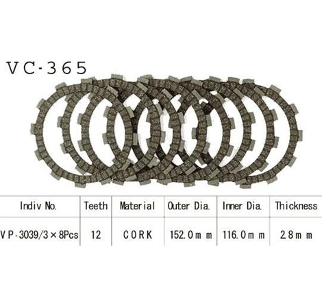 Kit Disques d'Embrayage Garnis Cross Rm 250 1988/1995