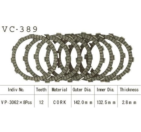 Kit Disques d'Embrayage Garnis Cross Rm 125 1992/2003