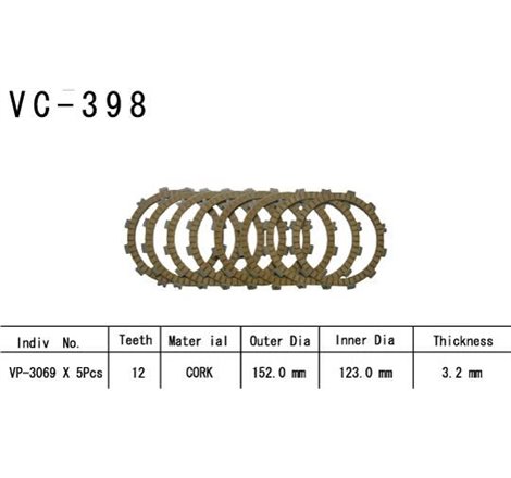 Kit Disques d'Embrayage Garnis Rm 250 2003/2005