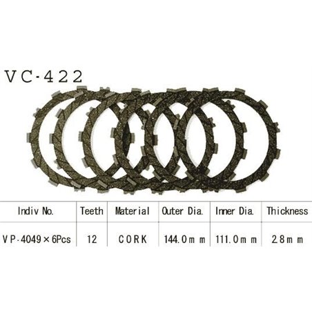 Kit Disques d'Embrayage Garnis Klr250 D 1993/1996