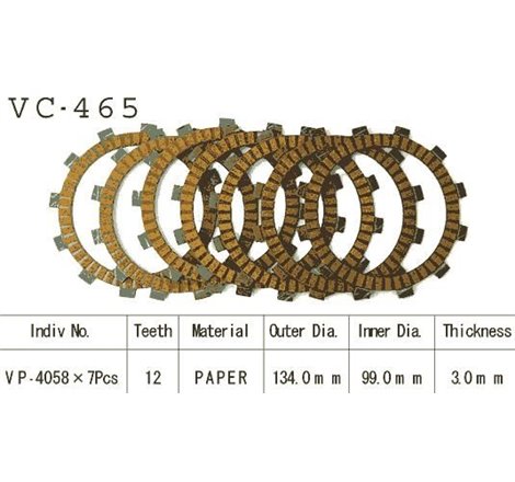 Kit Disques d'Embrayage Garnis Kx125 E1/E2 1986/1987