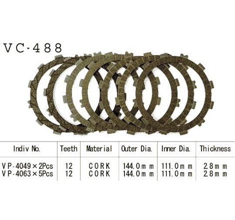 Kit Disques d'Embrayage Garnis Cross Kx125 96 2005