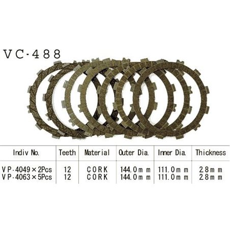 Kit Disques d'Embrayage Garnis Cross Kx125 96 2005