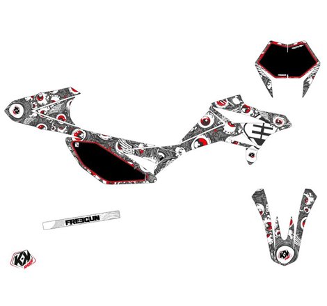 Kit Deco 50cc Freegun Eyed Beta RR 50 Motard Gris Rouge