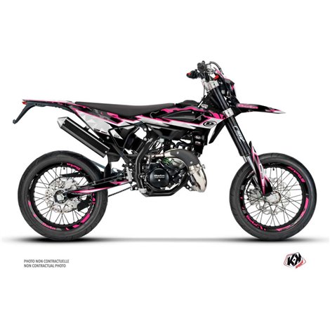 PACK Kit Deco + Housse de Selle 50cc BARBARIAN Beta RR 50 Motard Rose