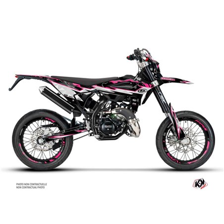 PACK Kit Deco + Housse de Selle 50cc BARBARIAN Beta RR 50 Motard Rose