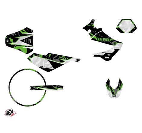 PACK Kit Deco + Housse de Selle 50cc BARBARIAN Derbi Xrace 50 Vert