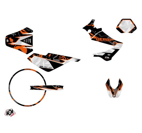 PACK Kit Deco + Housse de Selle 50cc BARBARIAN Derbi Xrace 50 Orange