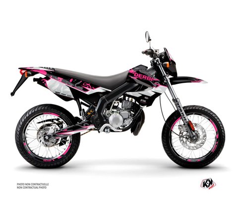 PACK Kit Deco + Housse de Selle 50cc BARBARIAN Derbi Xrace 50 Rose