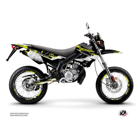 PACK Kit Deco + Housse de Selle 50cc BARBARIAN Derbi Xrace 50 Jaune Neon