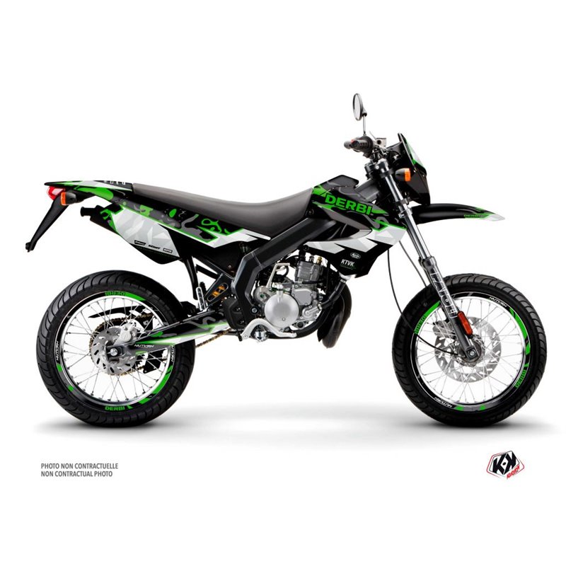 PACK Kit Deco + Housse de Selle 50cc BARBARIAN Derbi Xrace 50 Vert