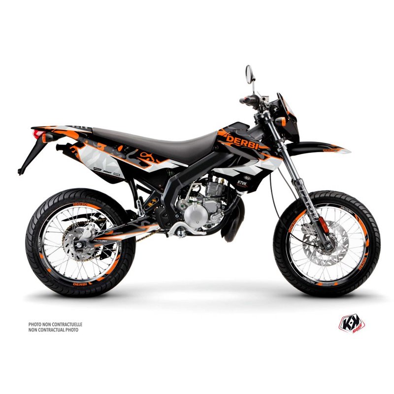 PACK Kit Deco + Housse de Selle 50cc BARBARIAN Derbi Xrace 50 Orange