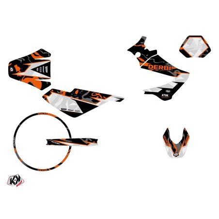 PACK Kit Deco + Housse de Selle 50cc BARBARIAN Derbi Xrace 50 Orange