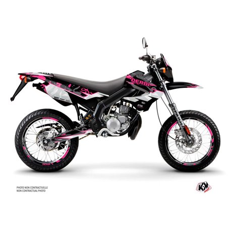 PACK Kit Deco + Housse de Selle 50cc BARBARIAN Derbi Xrace 50 Rose